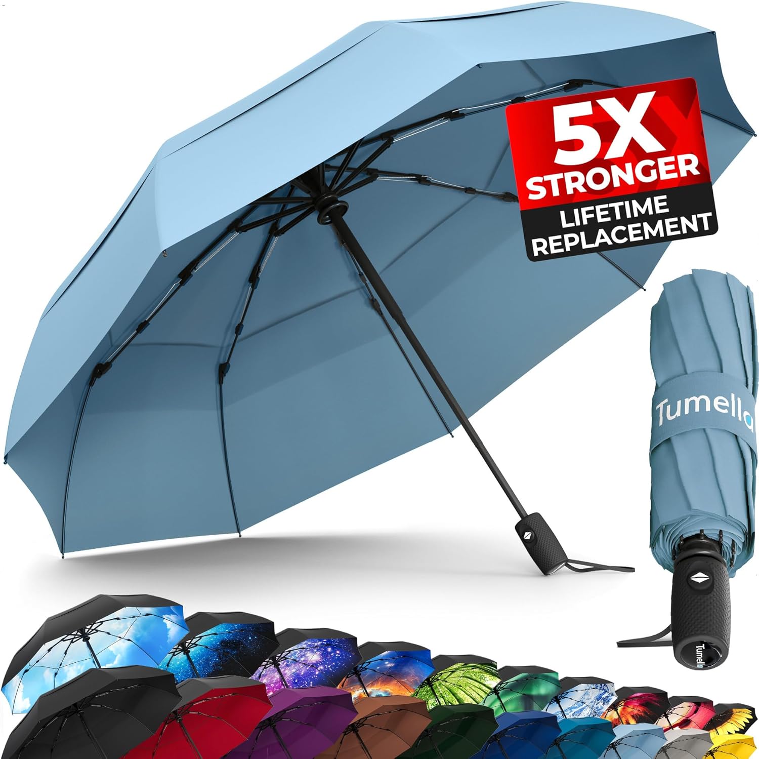TUMELLA Windproof Travel Umbrella