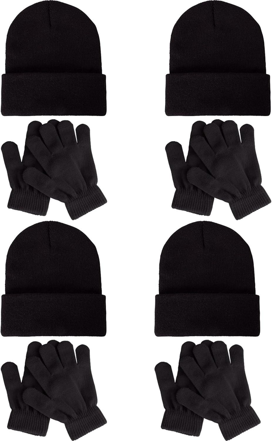 Glooarm 8 Pack Kids Beanie Hats and Gloves Set