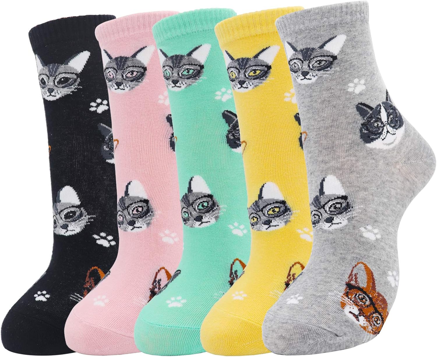 Jeasona Women's Cat Socks Cute Animal Socks