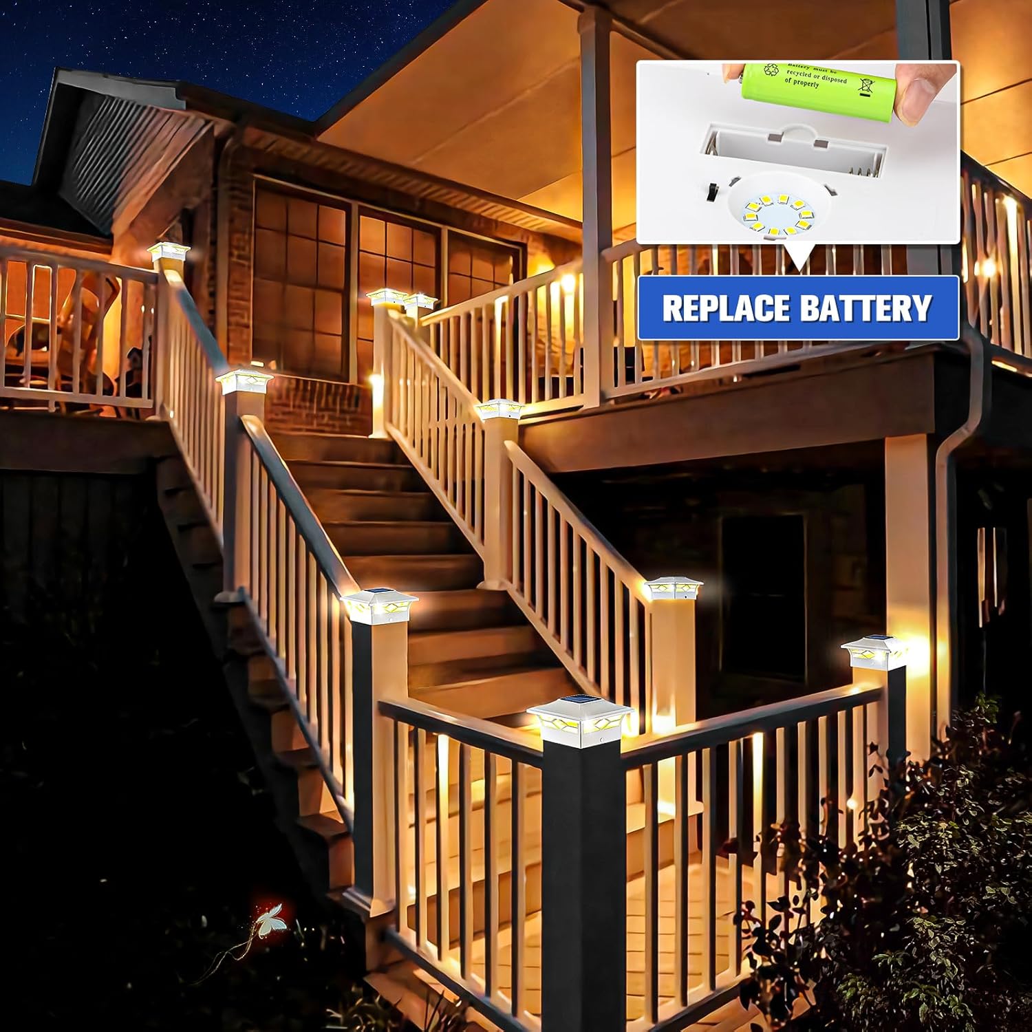 VOLISUN Solar Post Cap Lights for Dock Fence