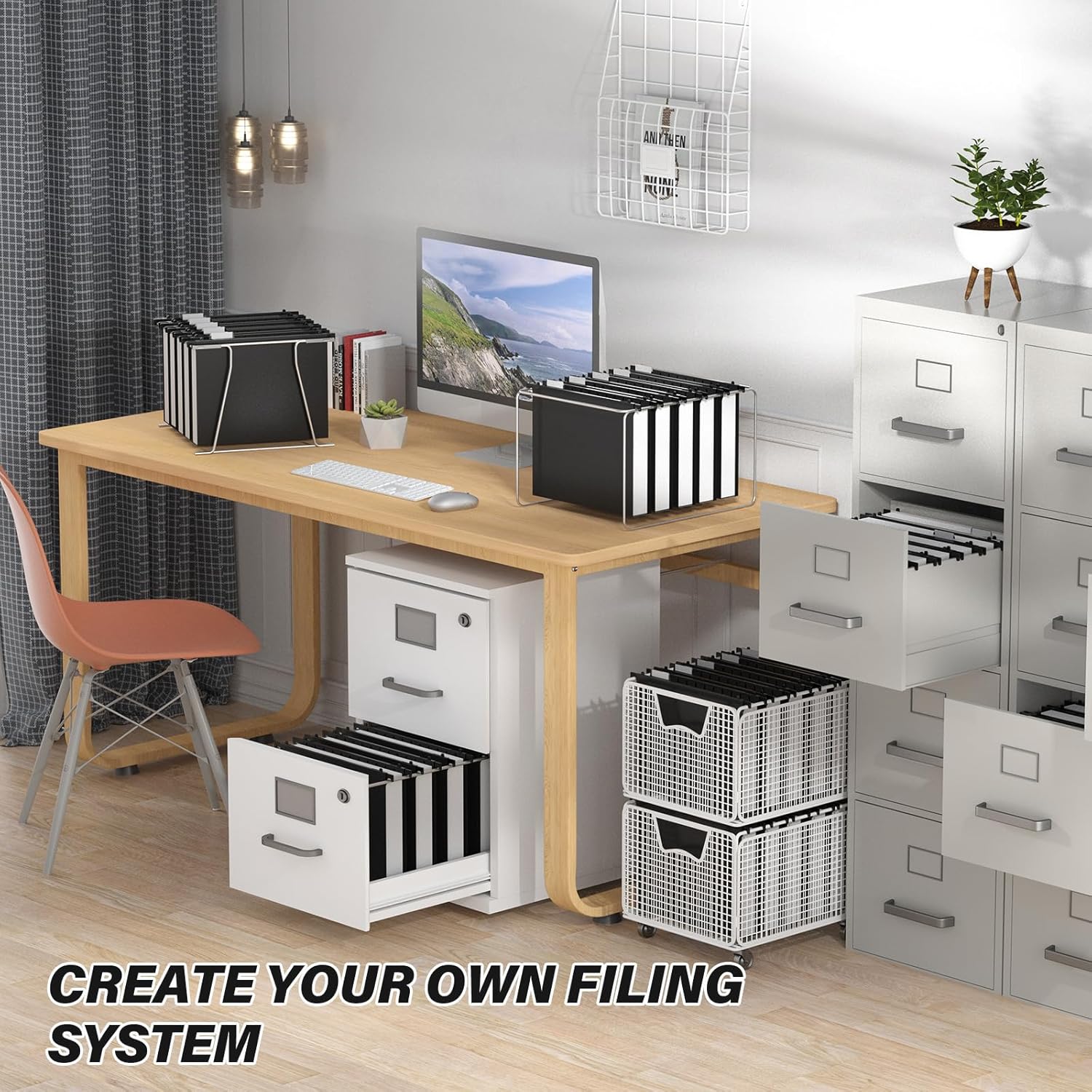 Ansook Extra Capacity Plastic Hanging File Folder