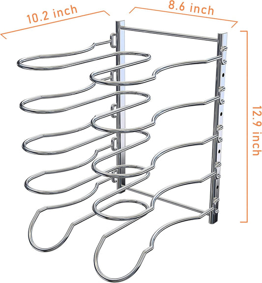 CAXXA Heavy Duty Pan Rack Pot Lid Rack Kitchen Cabinet