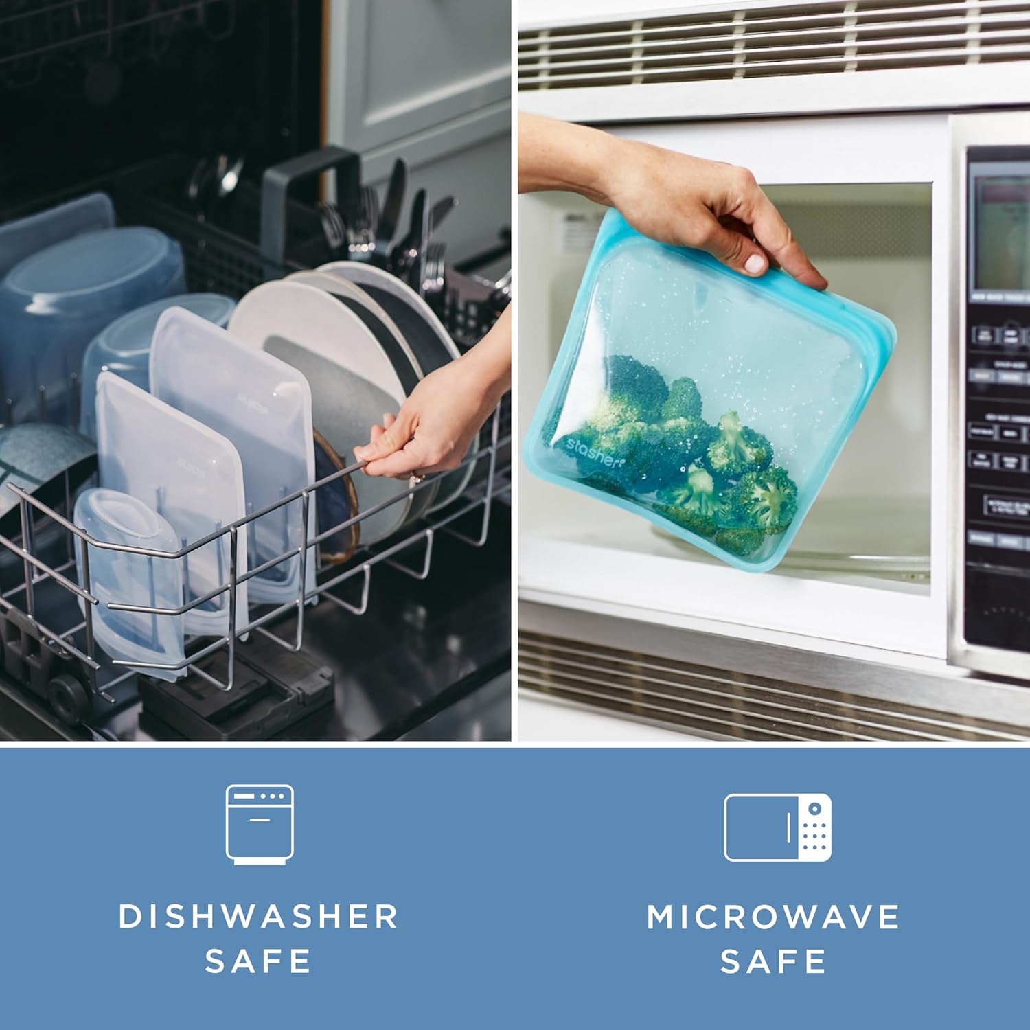 Stasher Premium Silicone Reusable Food Storage Bags