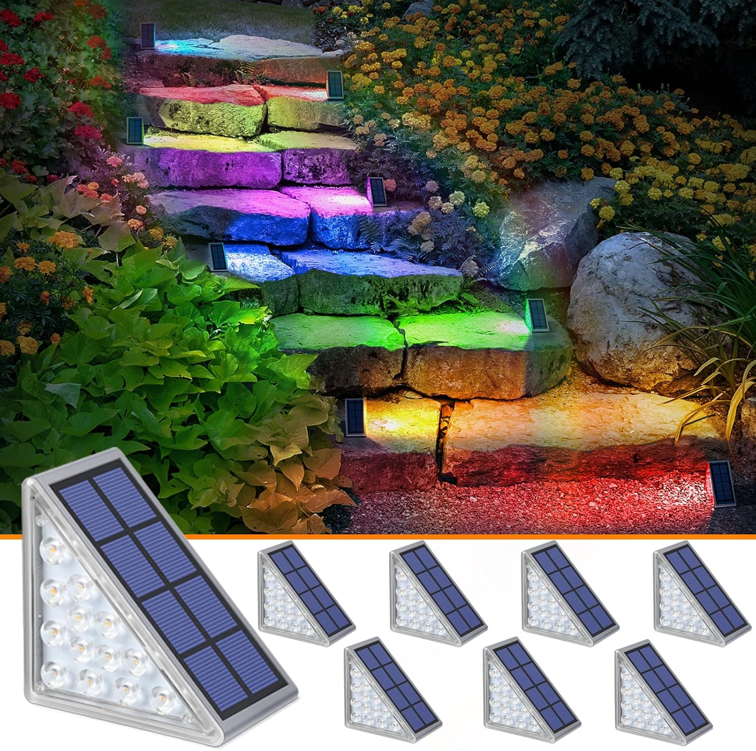 NIORSUN Solar Step Lights for Outside