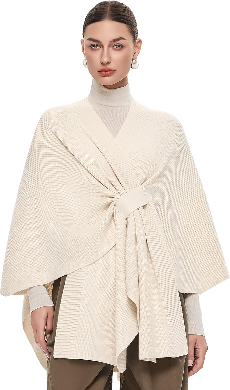 PULI Women's Elegant Shawl Wraps Sweater