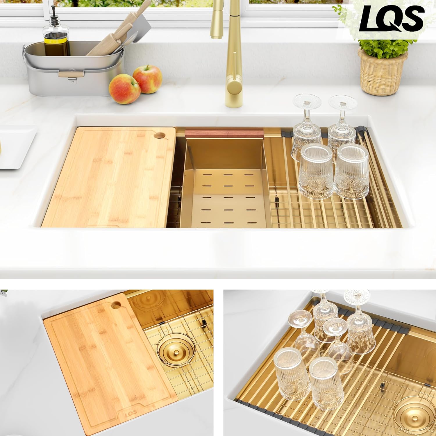 Modern Undermount Gold Sink for Kitchens
