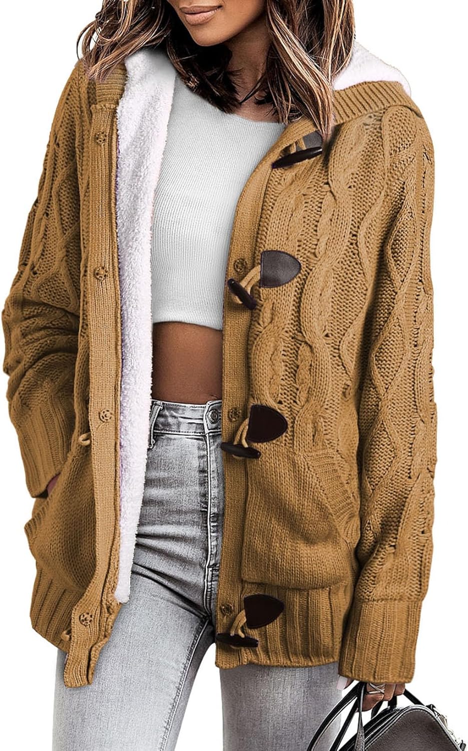 Sidefeel Women's Cardigan Sweaters Hooded