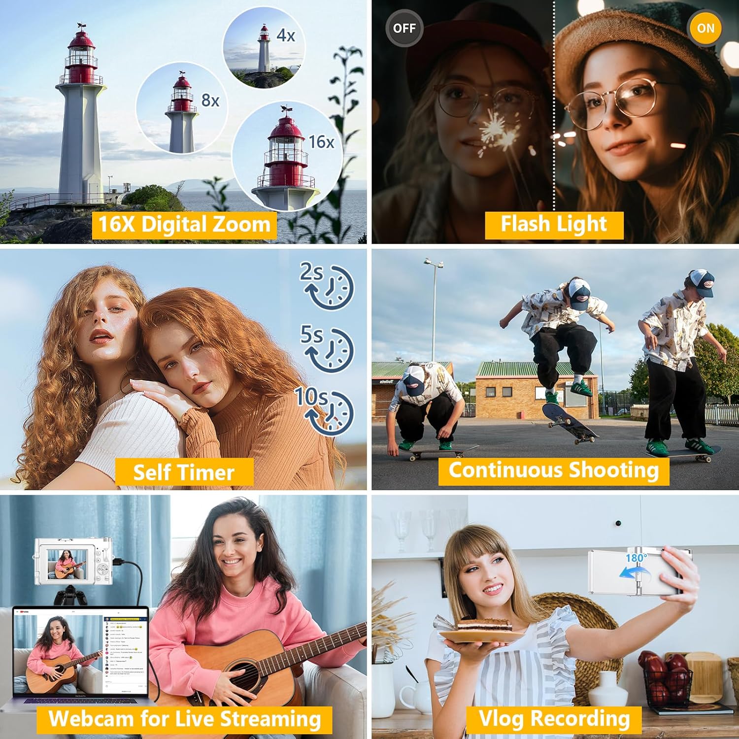 4K 64MP Autofocus Vlogging Camera WiFi