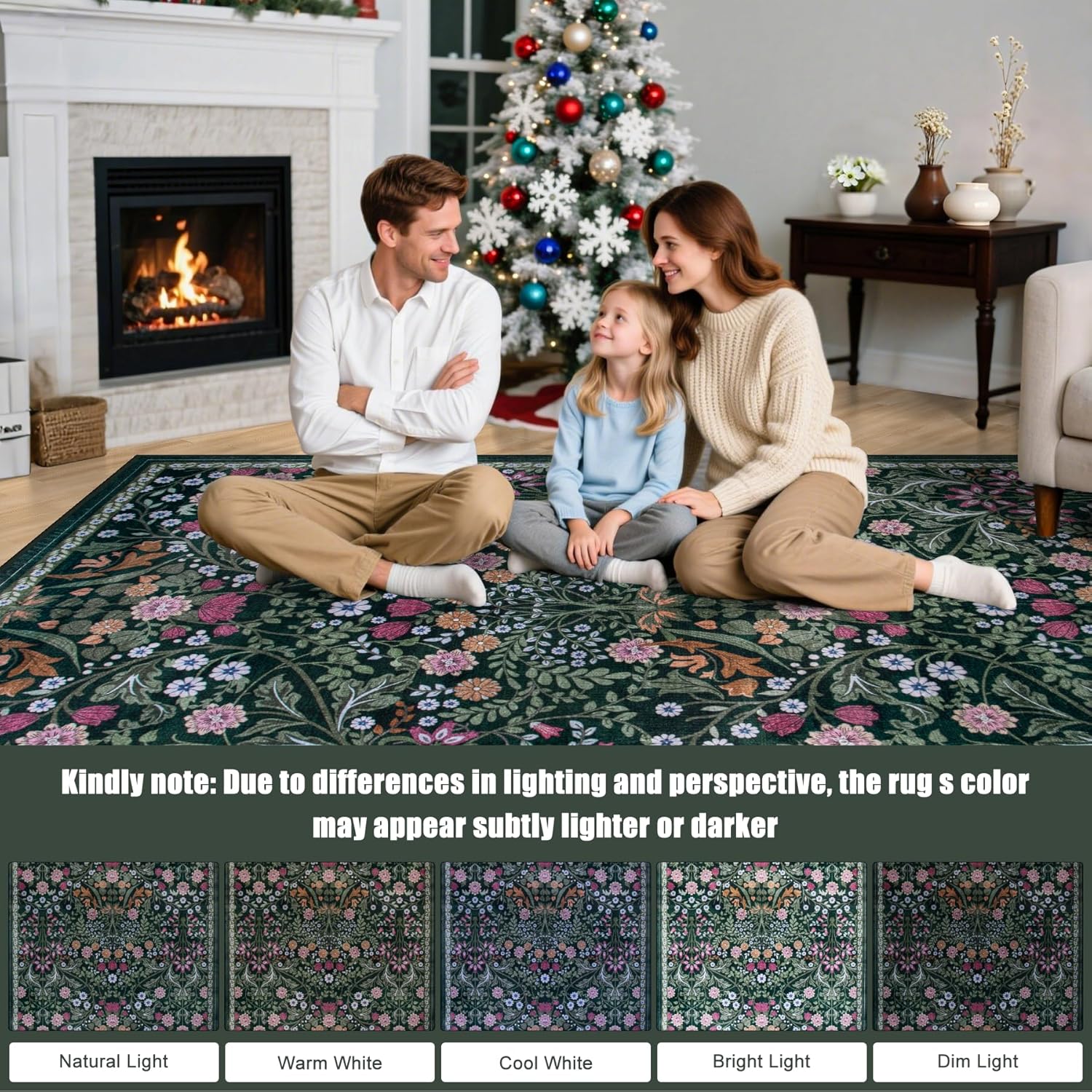 8x10 Area Rugs for Living Room: Floral Washable Rug Vintage