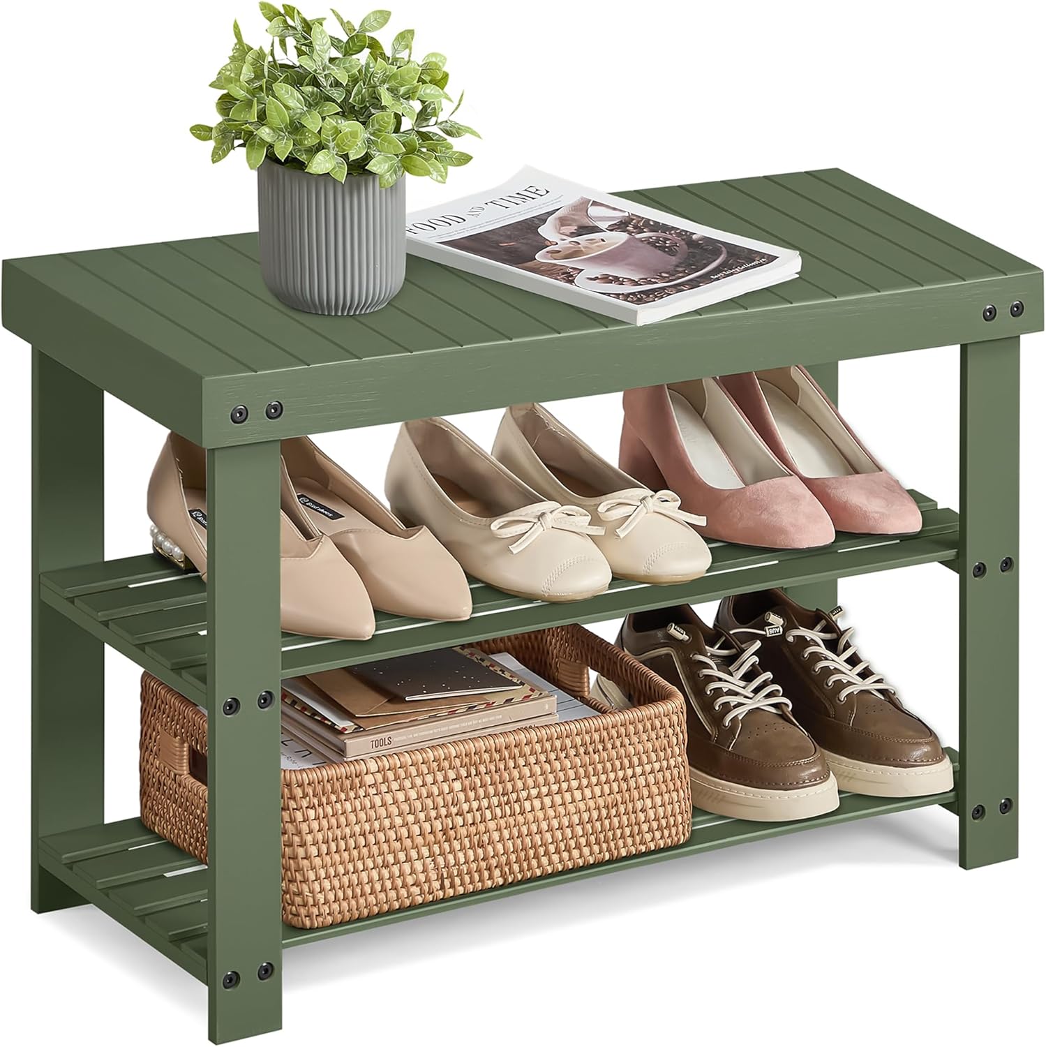 SONGMICS Shoe Rack Bench for Home