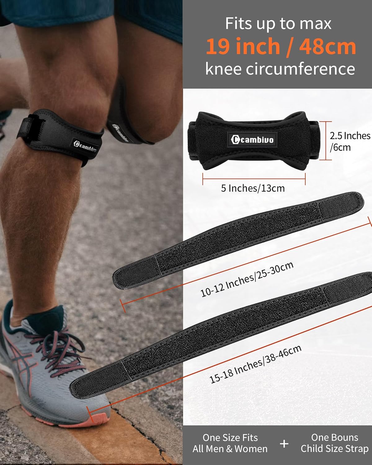 CAMBIVO 2 Pack Knee Braces for Women and Men