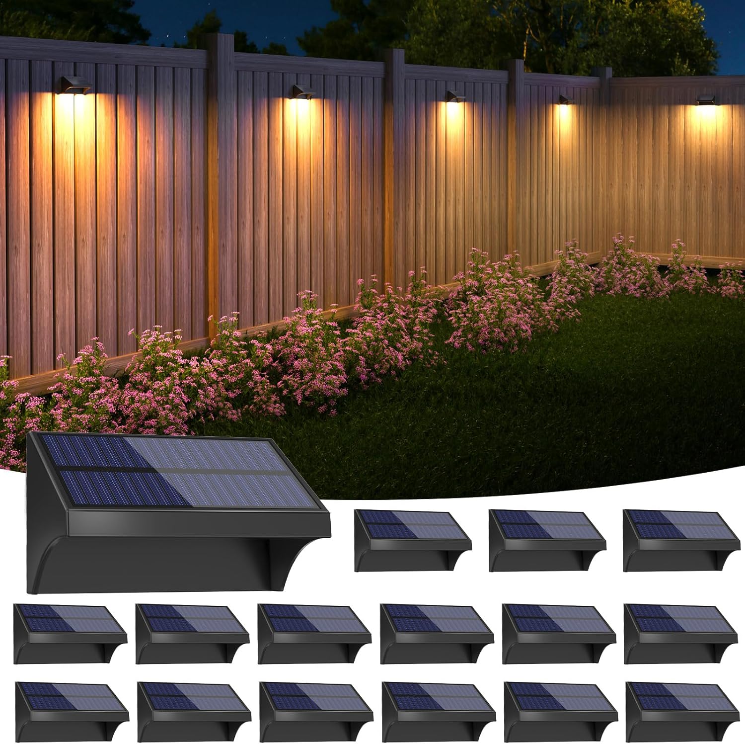 NIORSUN Outdoor Fence Waterproof LED Solar Lights
