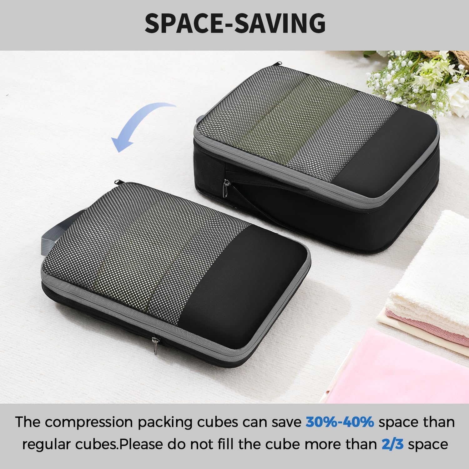 BAGAIL Compression Packing Cubes Travel Organizers