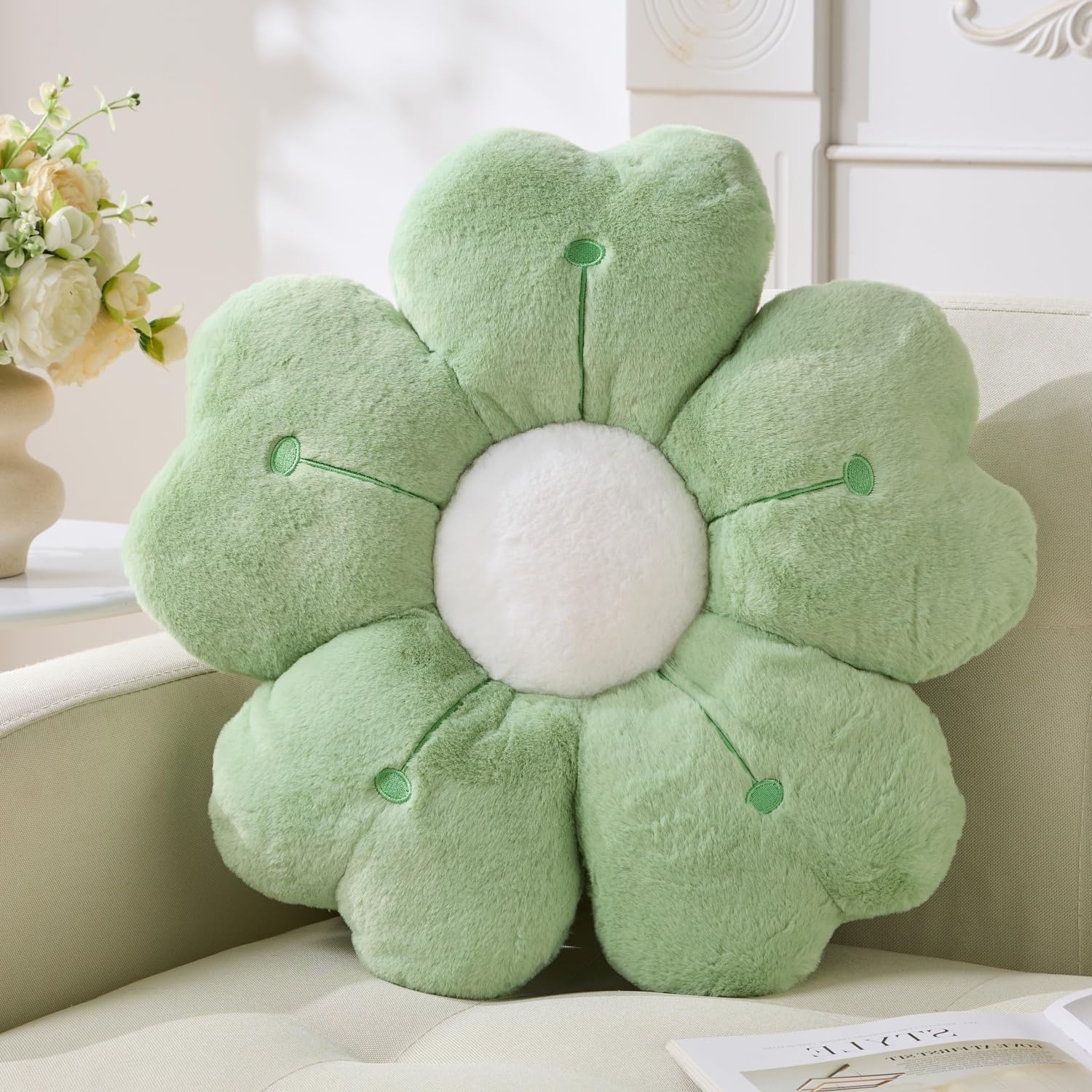 Pink Flower Pillow Flower Shaped