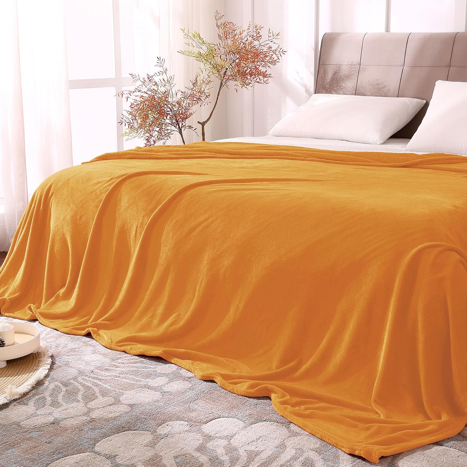 BEDELITE Fleece Black Throw Blankets for Bed