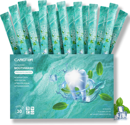 Travel Mouthwash Packets Fresh Mint