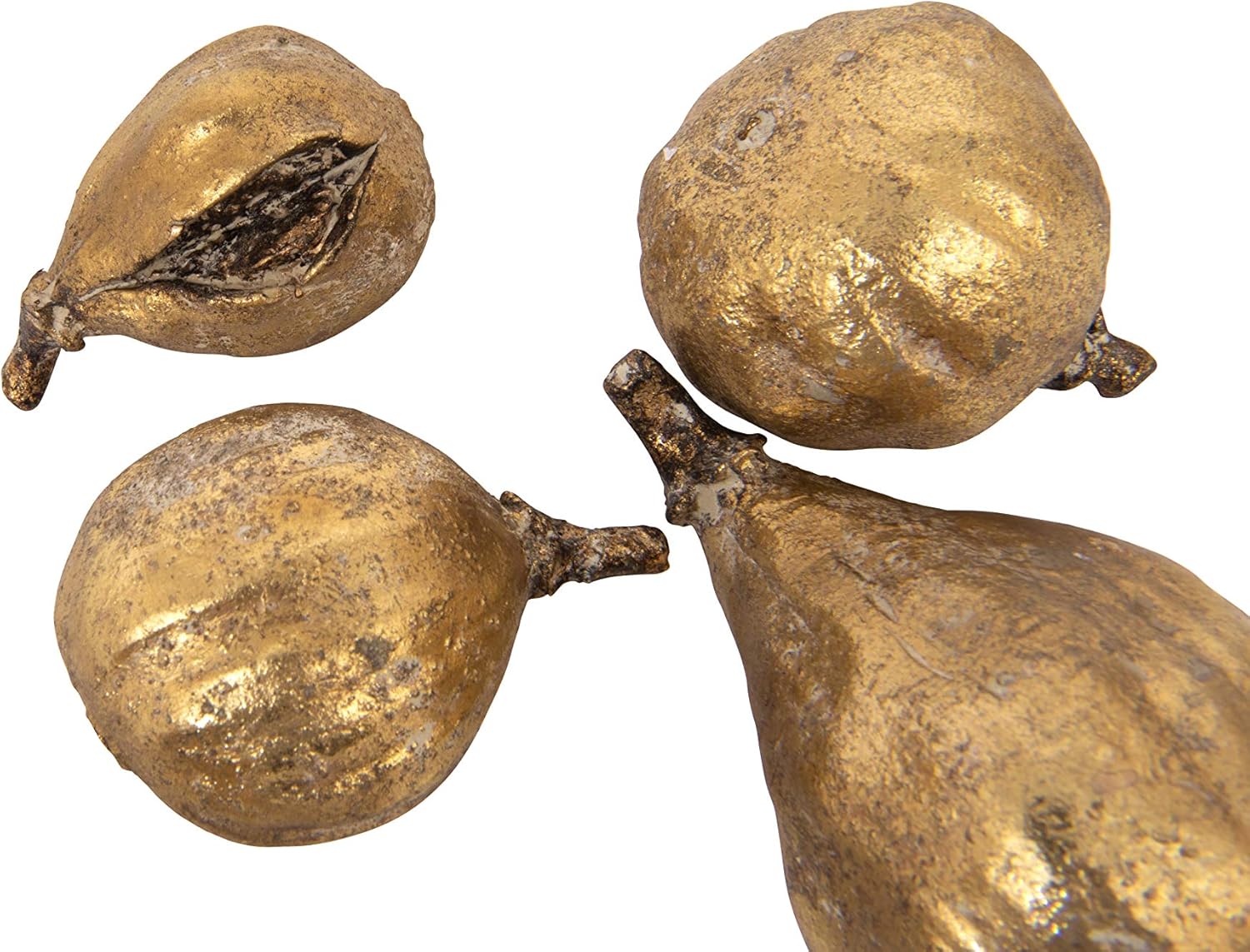 Creative Co-Op Resin Figs with Gold Finish Set