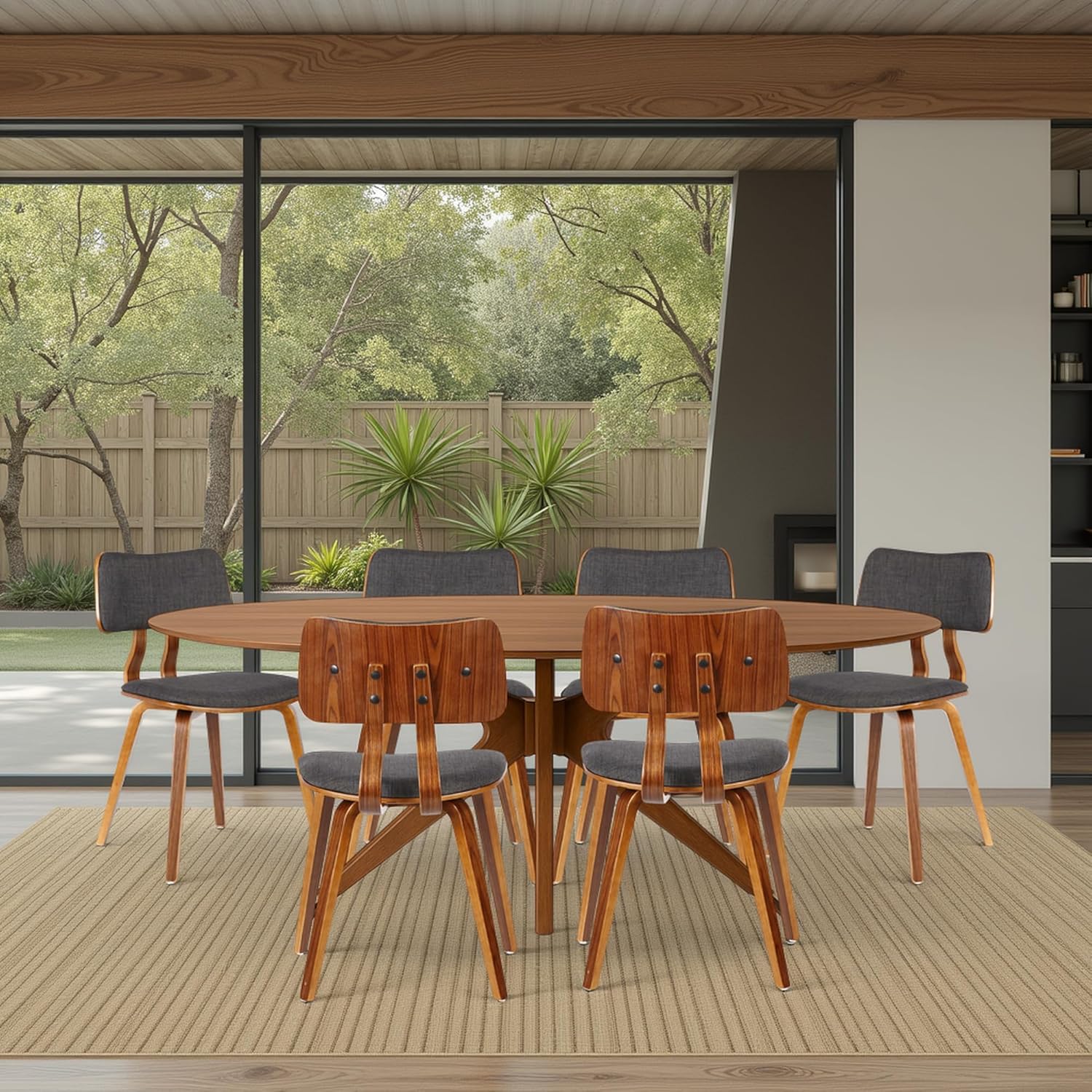 Armen Living Jaguar Mid Century Modern Dining Accent Chair