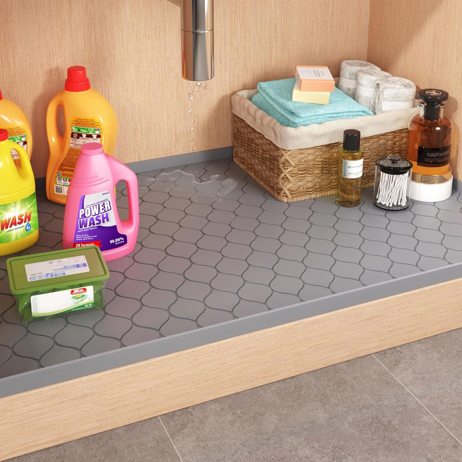 Silicone Under Sink Mat Kitchen & Cabinet Protector