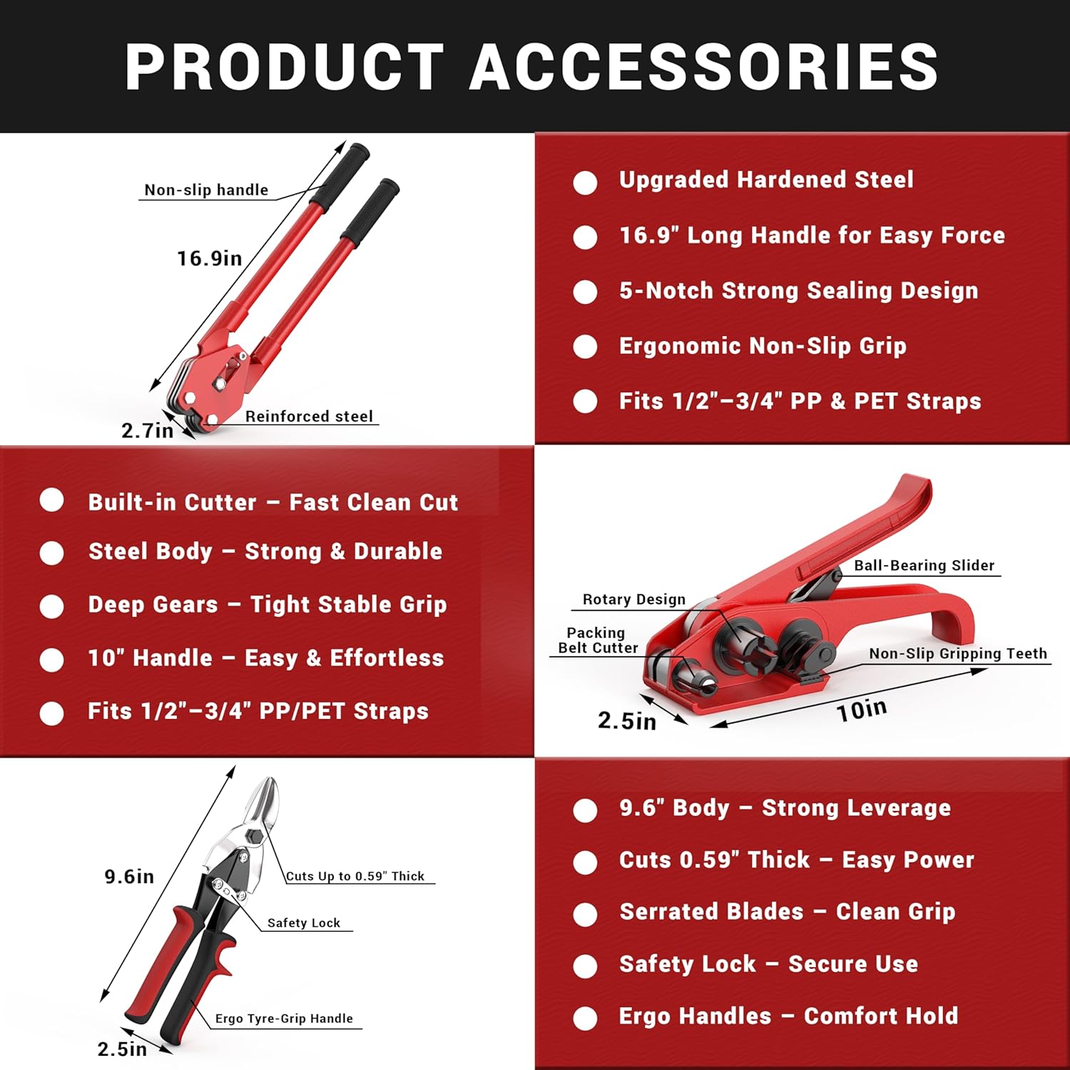 Pallet Strapping Tool Set with Tensioner