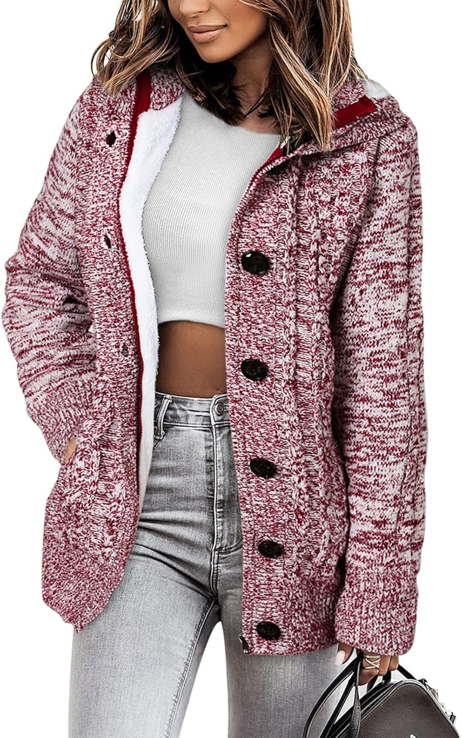 Sidefeel Women's Cardigan Sweaters Hooded