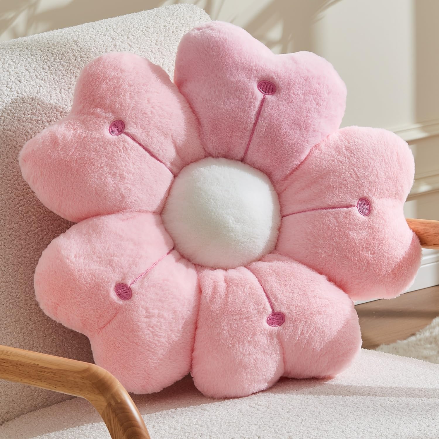 Pink Flower Pillow Flower Shaped
