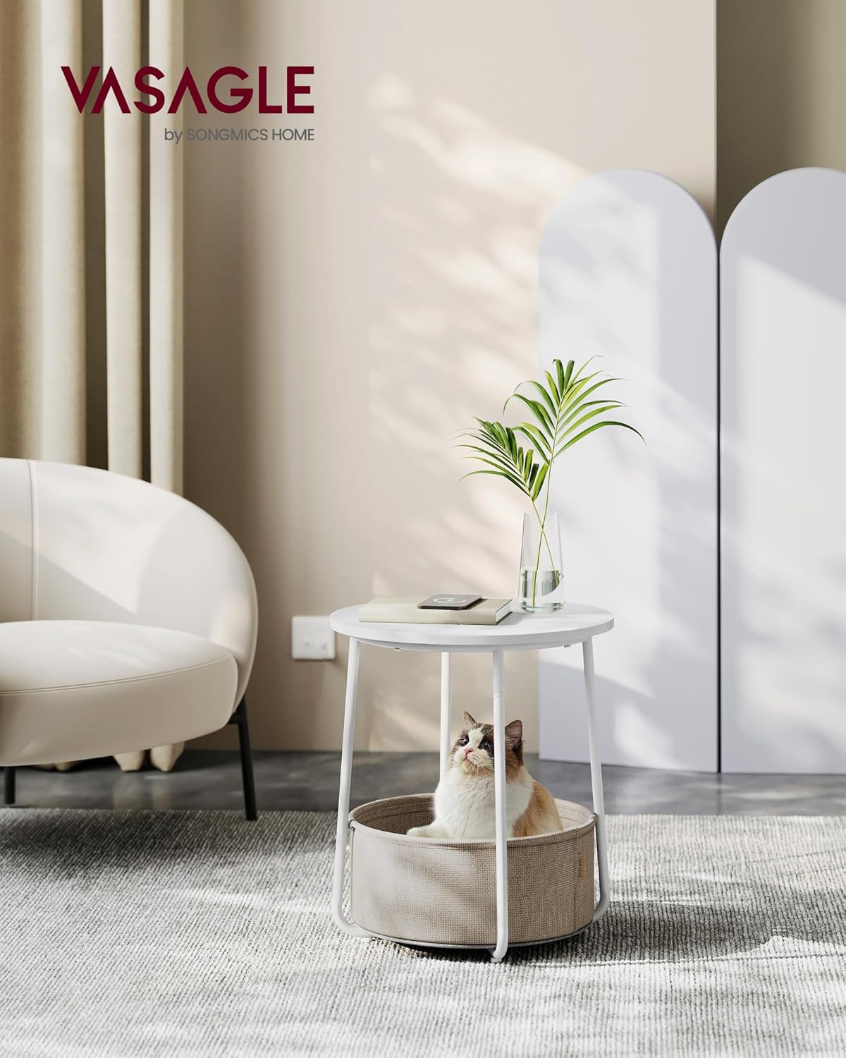 VASAGLE LILEA Collection Small Round Side End Table