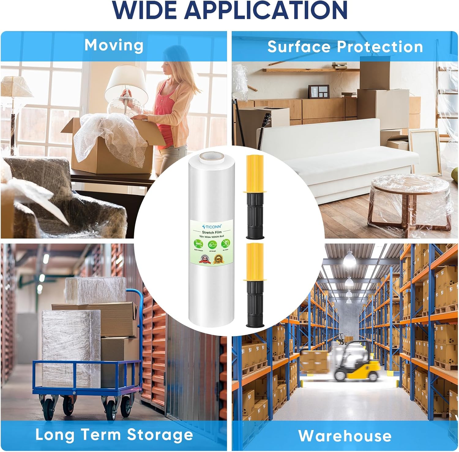 TICONN Pallet Wrap for Shipping Moving