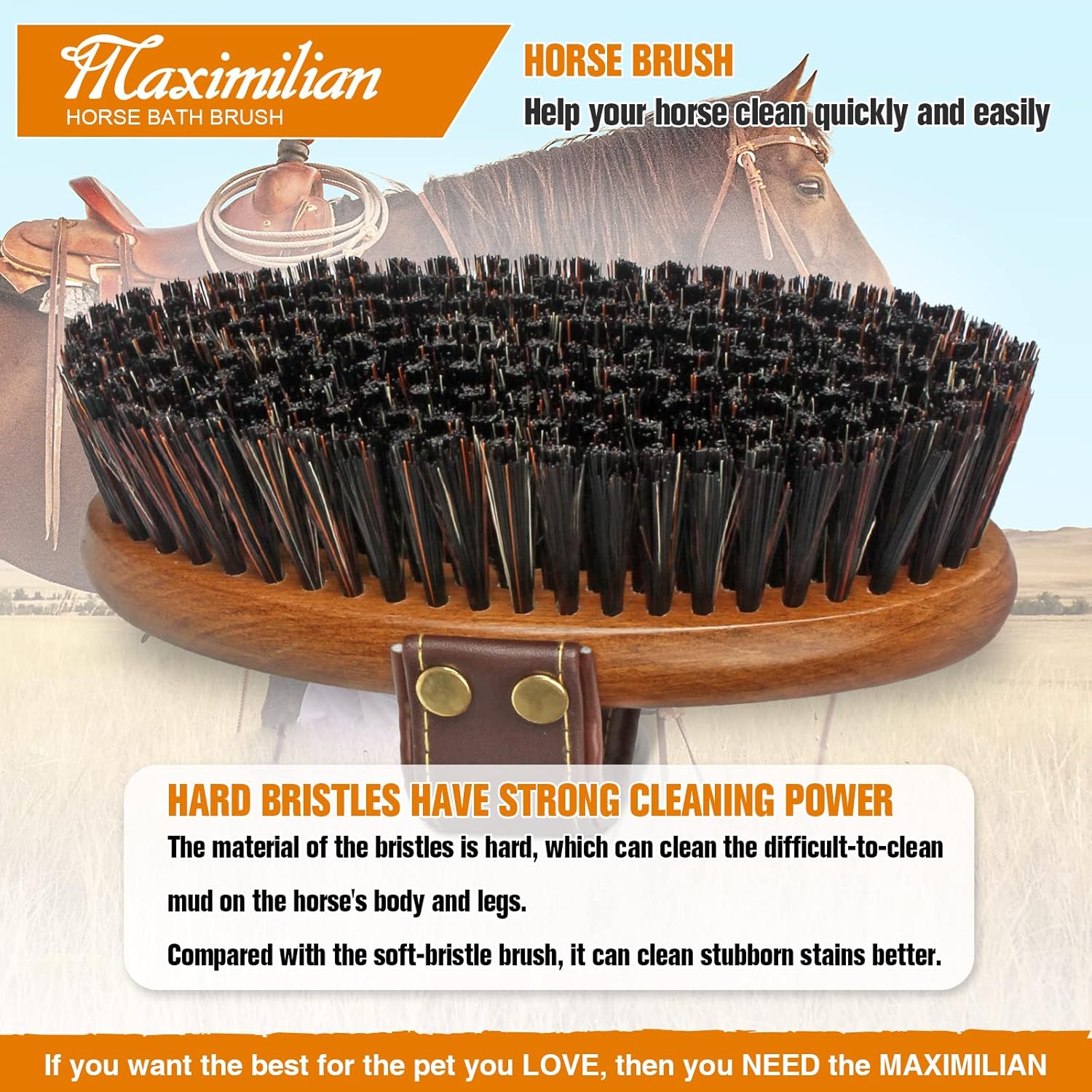 MAXIMILIAN World Class Handmade Body Horse Brush