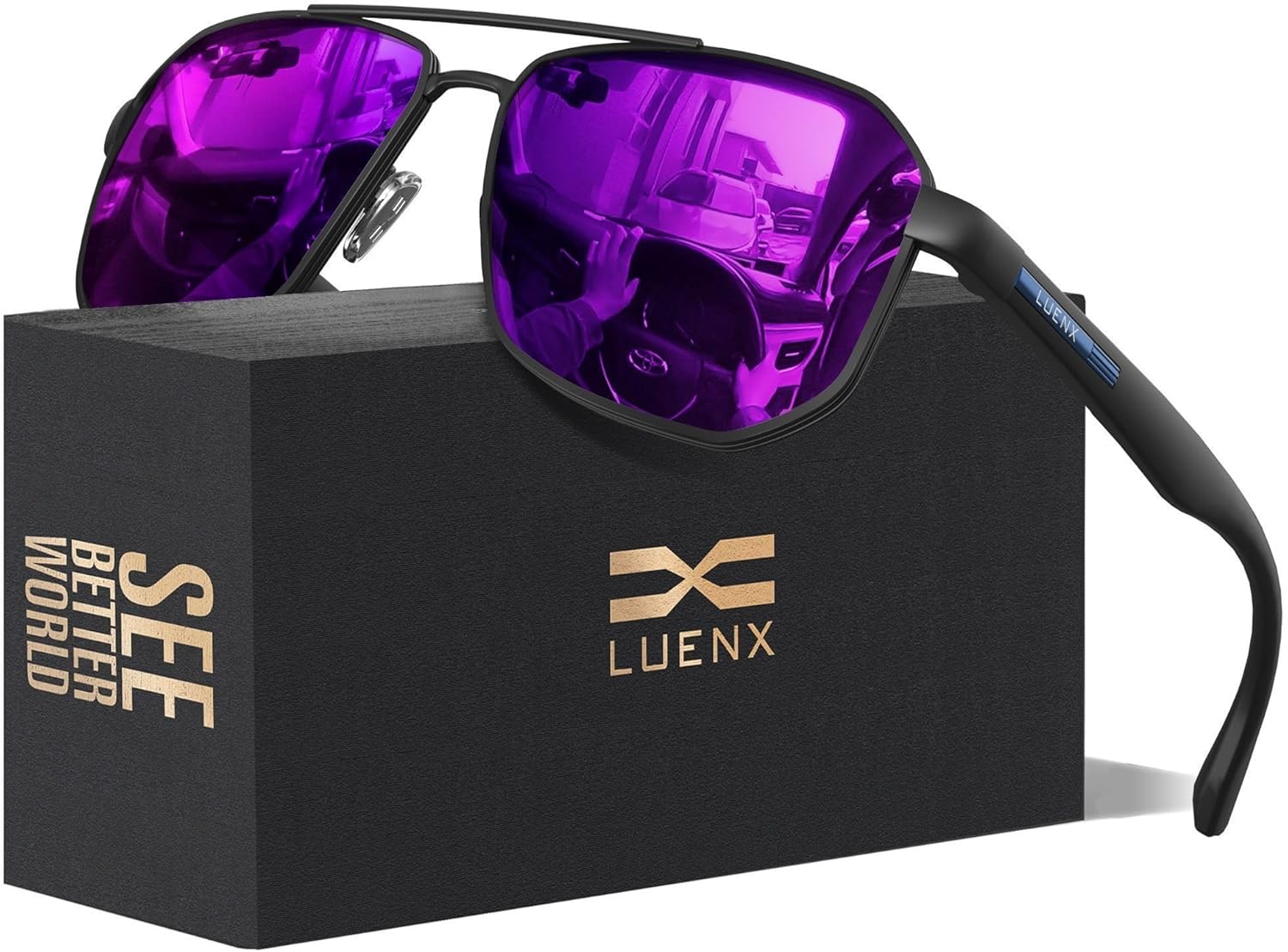 LUENX Aviator Sunglasses for Men