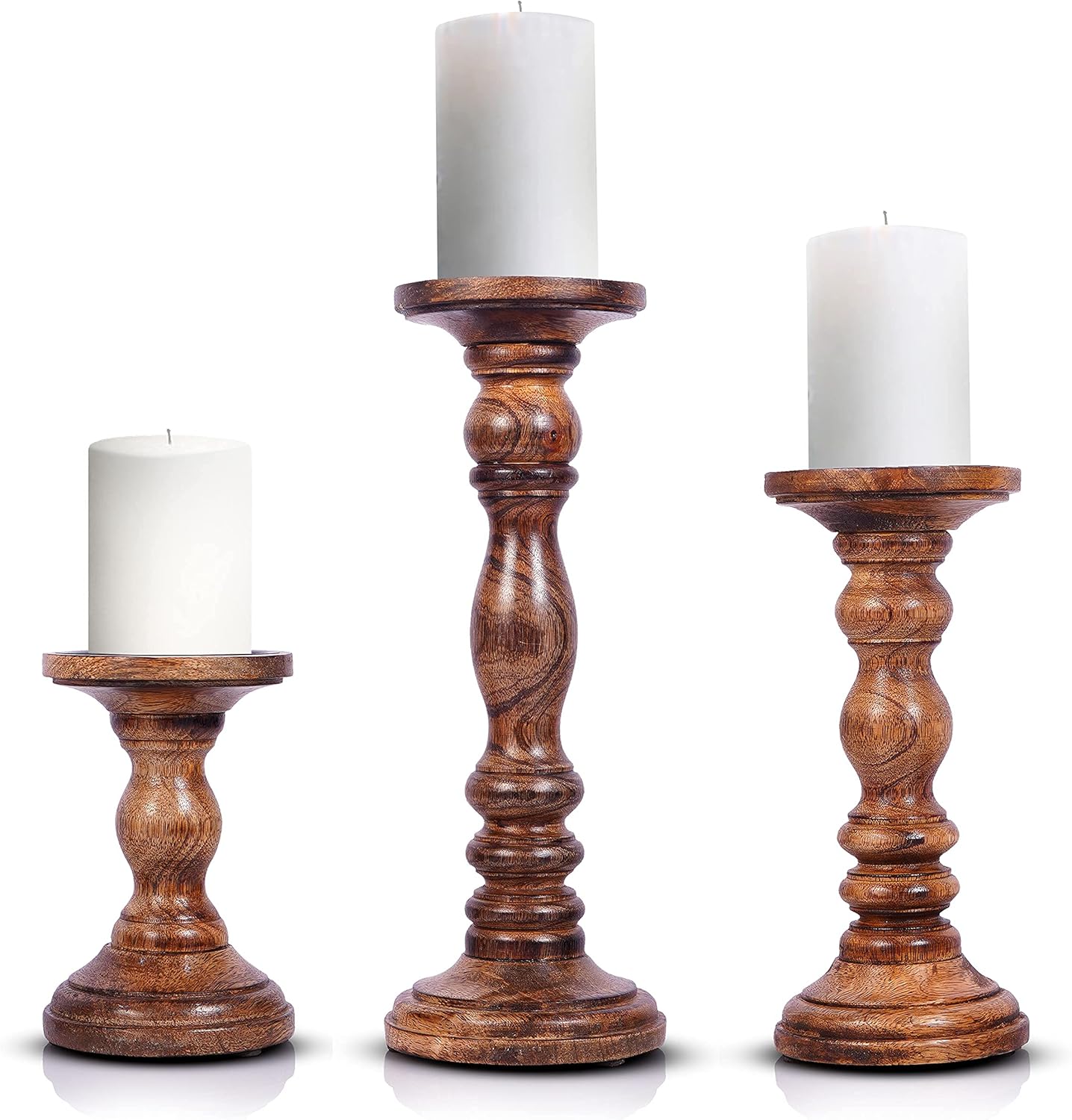 Luxe Designs Natural Wood Candle Stand