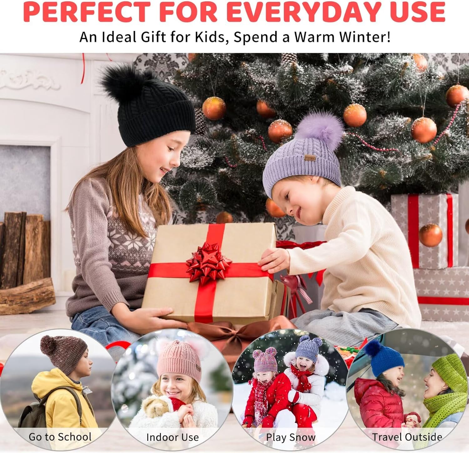 Winter Hat for Kids Toddler Children Girls Beanie