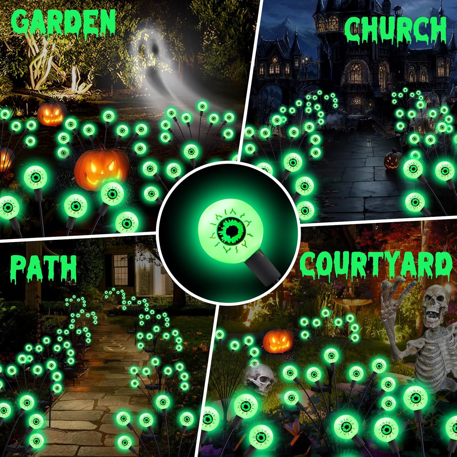 ASMAD Halloween Solar Eyeball Lights Pathway Decor
