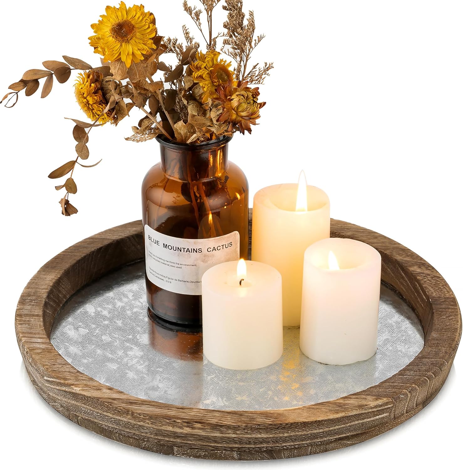 Hanobe Candle Plate Holder Tray Home Decor
