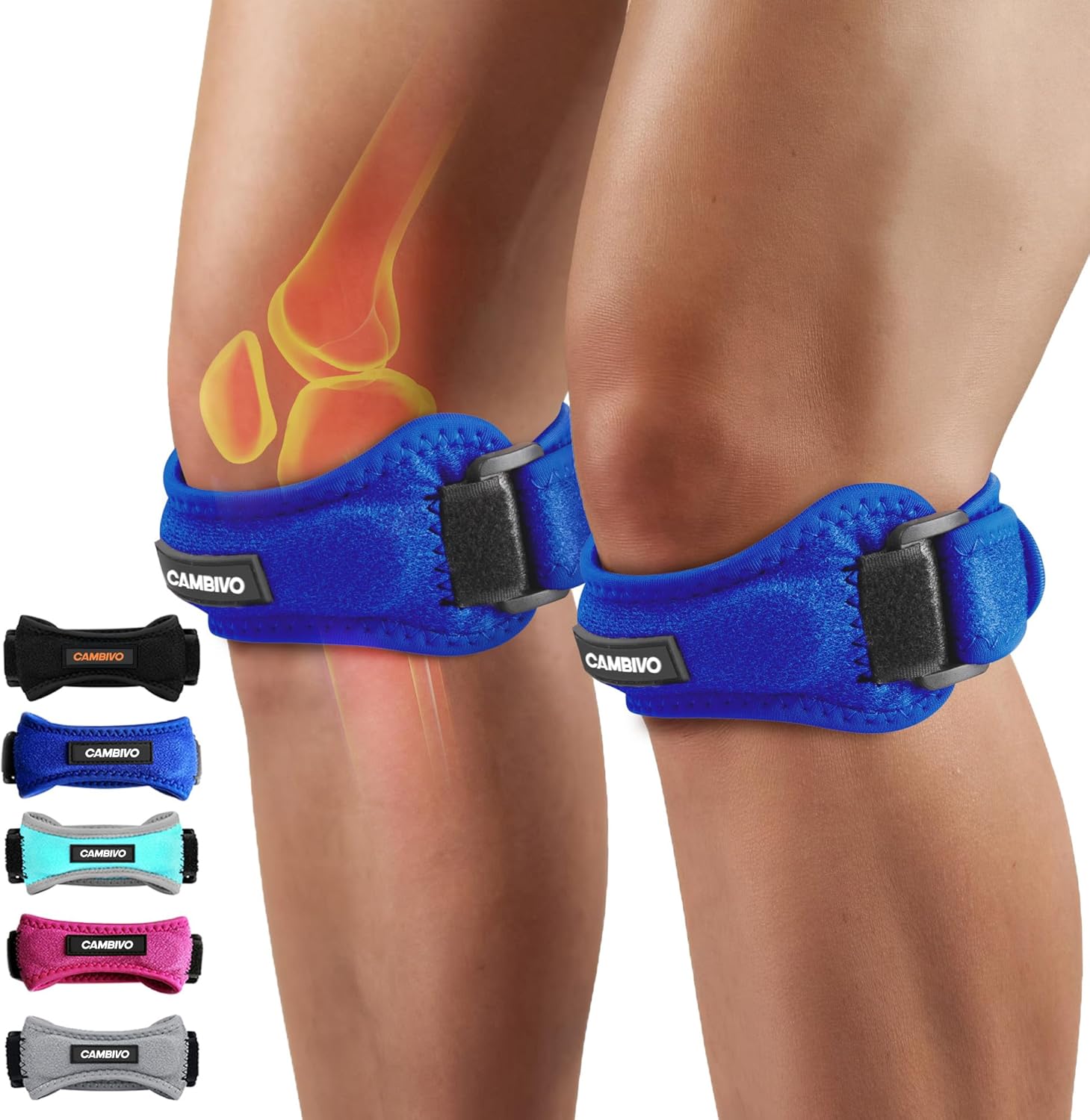 CAMBIVO 2 Pack Knee Braces for Women and Men
