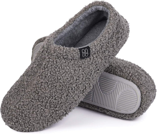 HomeTop Women's Fuzzy Curly Fur Foam Slippers