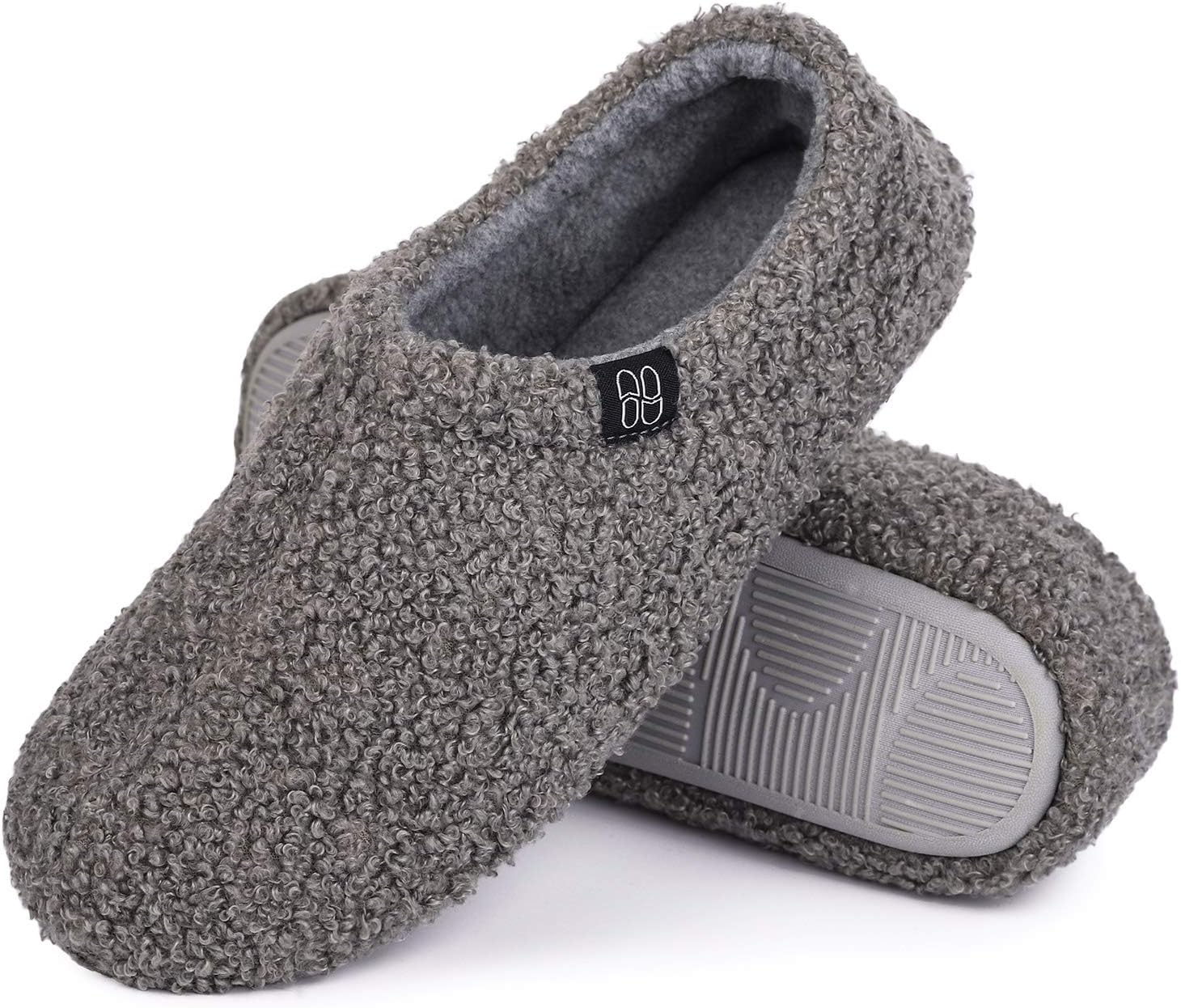 HomeTop Women's Fuzzy Curly Fur Foam Slippers