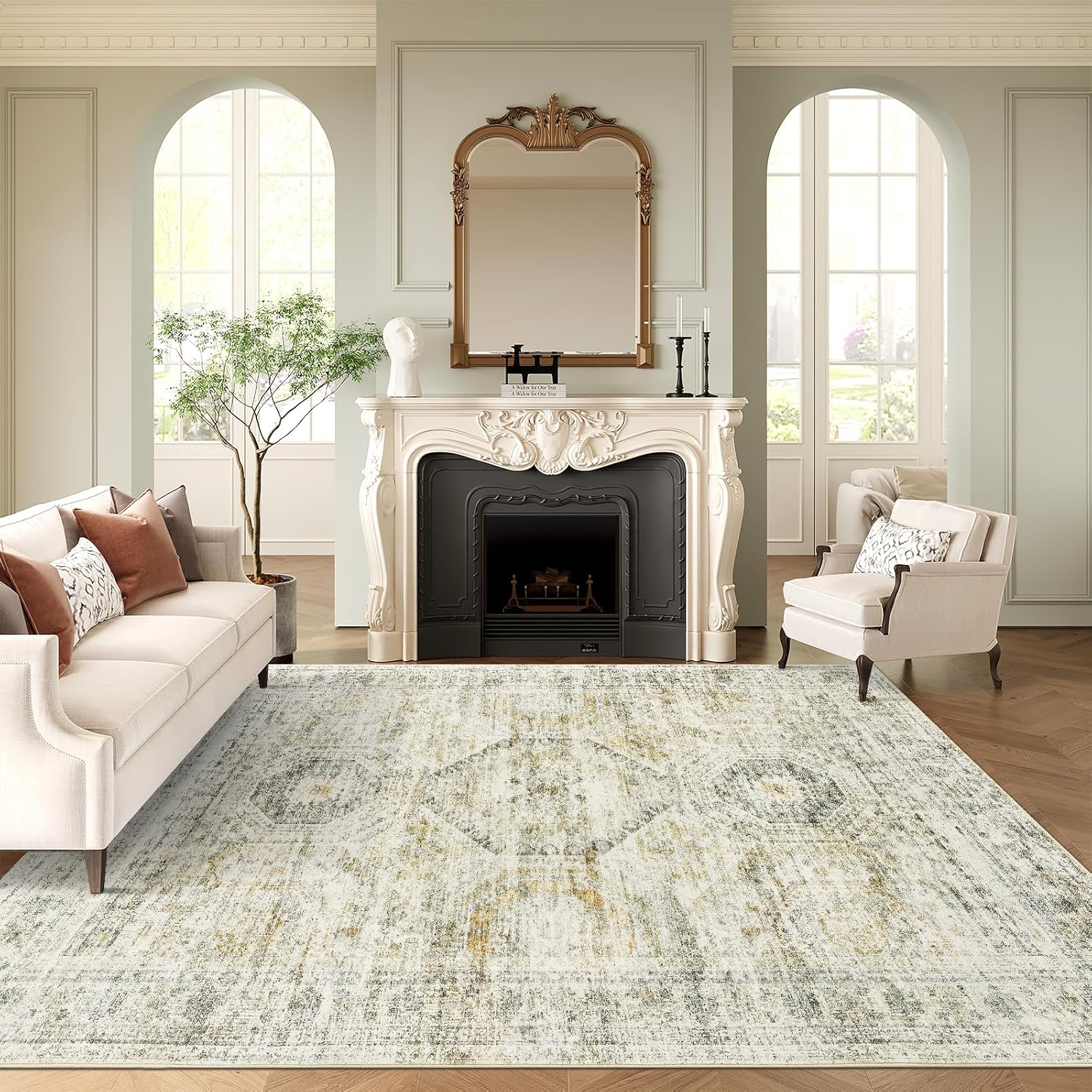Washable Area Rug Large Soft Rugs for Living Room