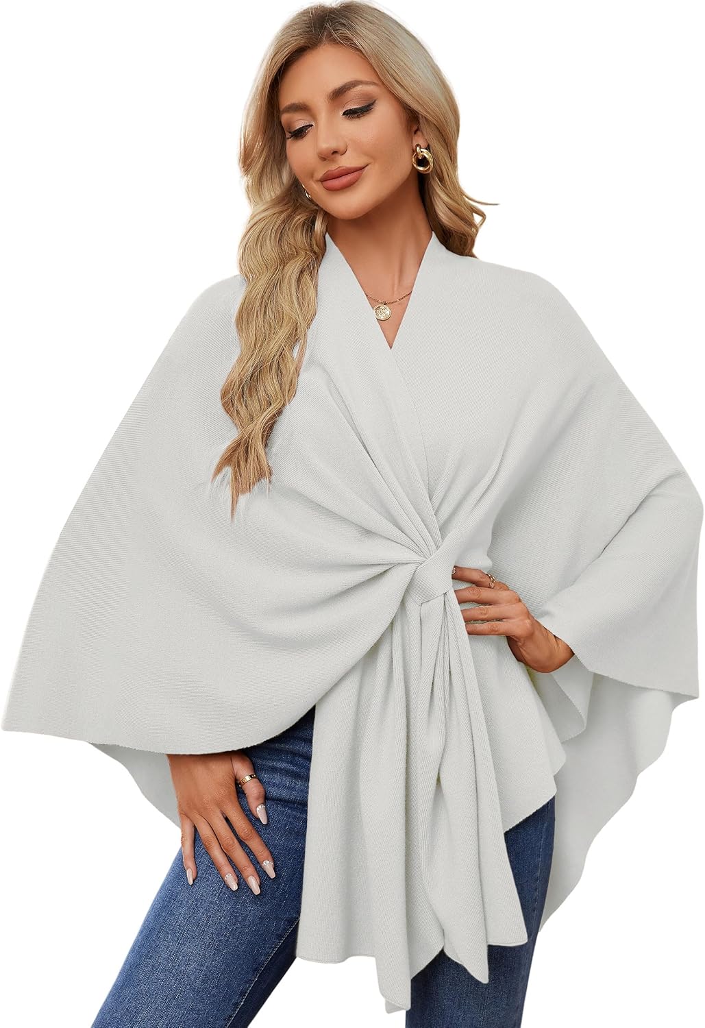 PULI Women's Elegant Shawl Wraps Sweater