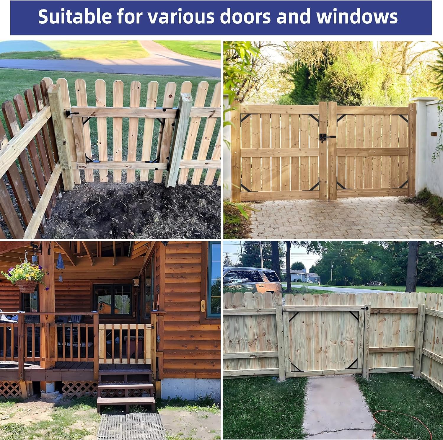 Fence Gate Kit Gate Hardware 2 Set Anti Sag Gate Kit