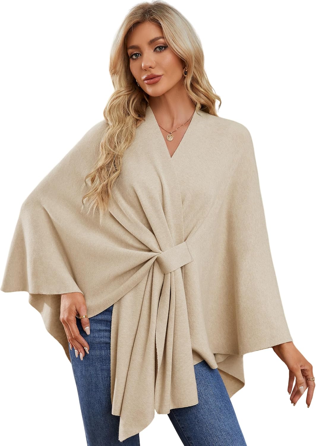 PULI Women's Elegant Shawl Wraps Sweater