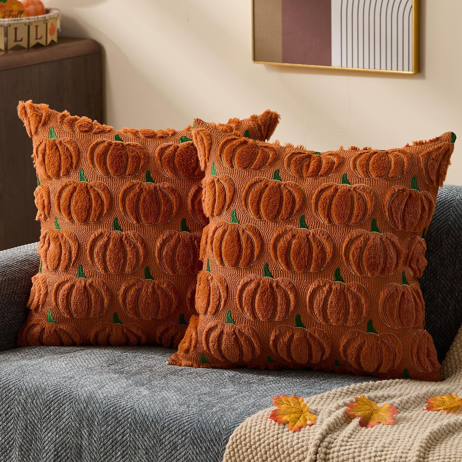 DFXSZ Fall Pillow Covers 18x18 Set of 2 Fall Decorations