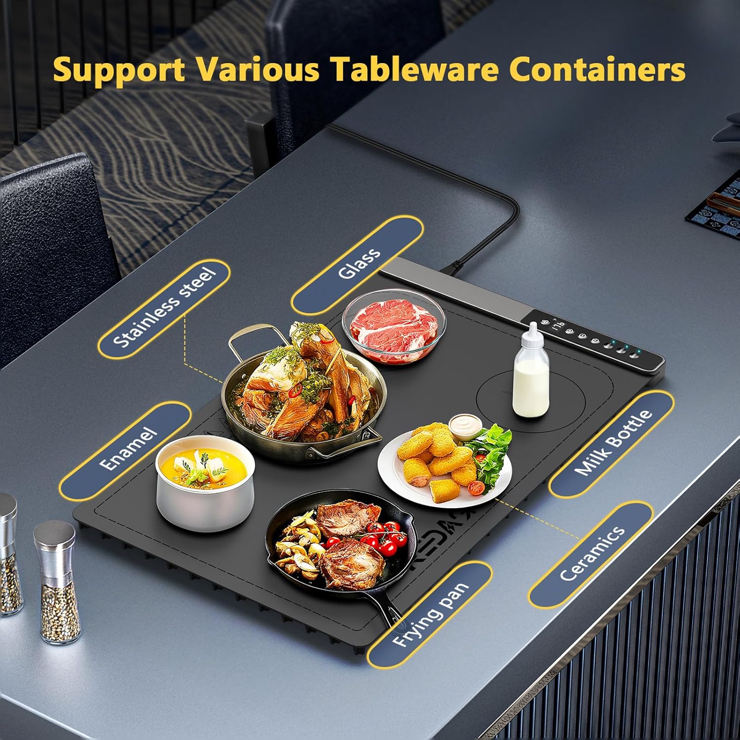 Food Warming Mat with 3-Zone Heating Mode