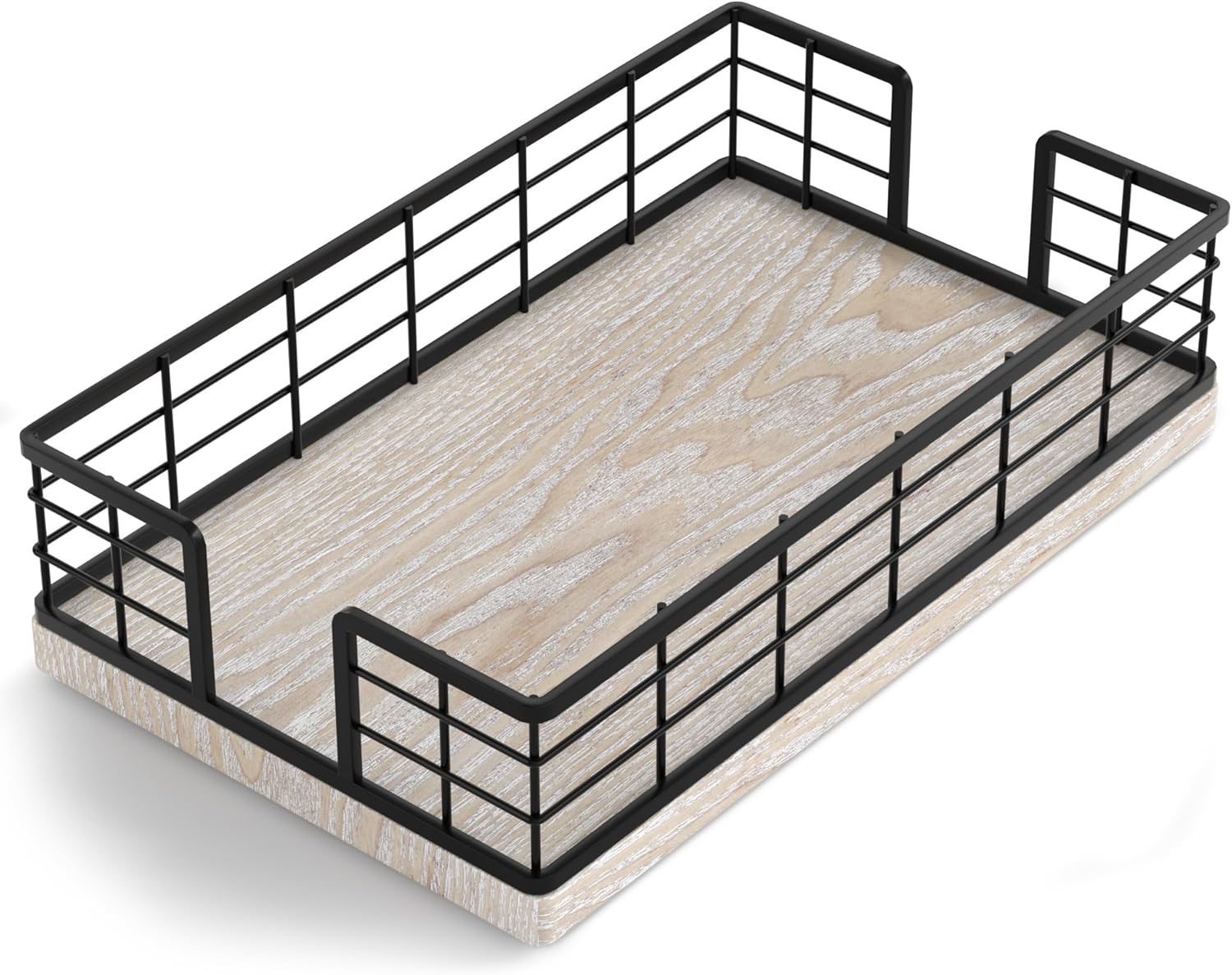 Wican Napkin Holder for Table Bamboo Iron Standing