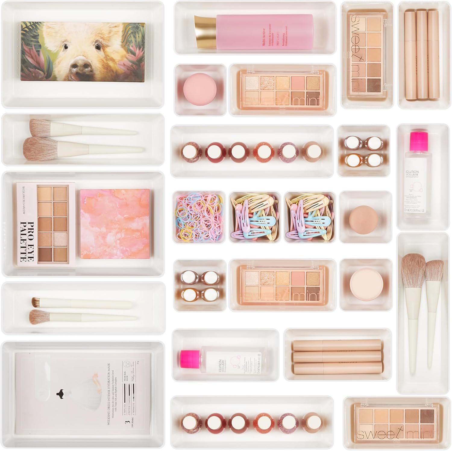 Vtopmart 25PCS Clear Drawer Organizer Set