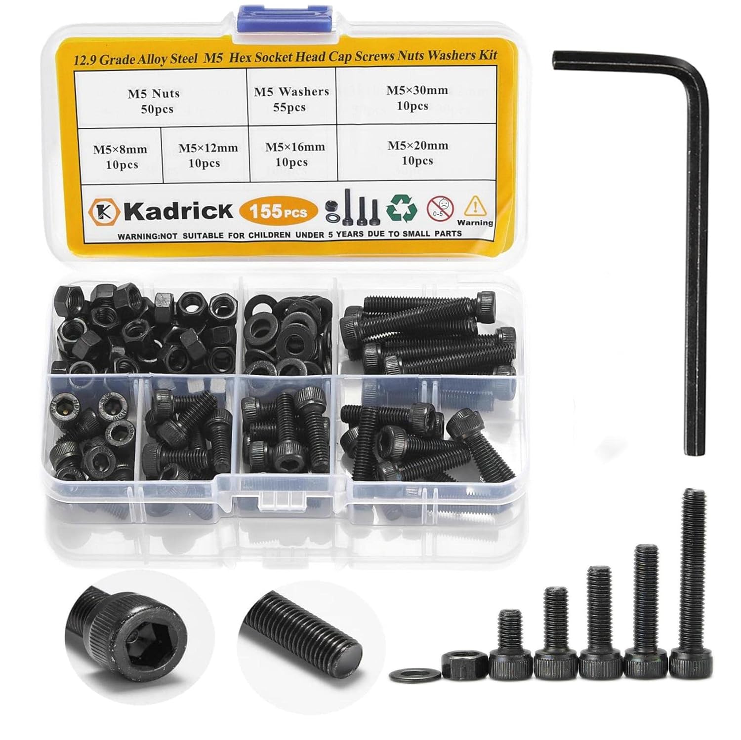 Kadrick Metric Screw Assortment 2000PCS Metric Bolt