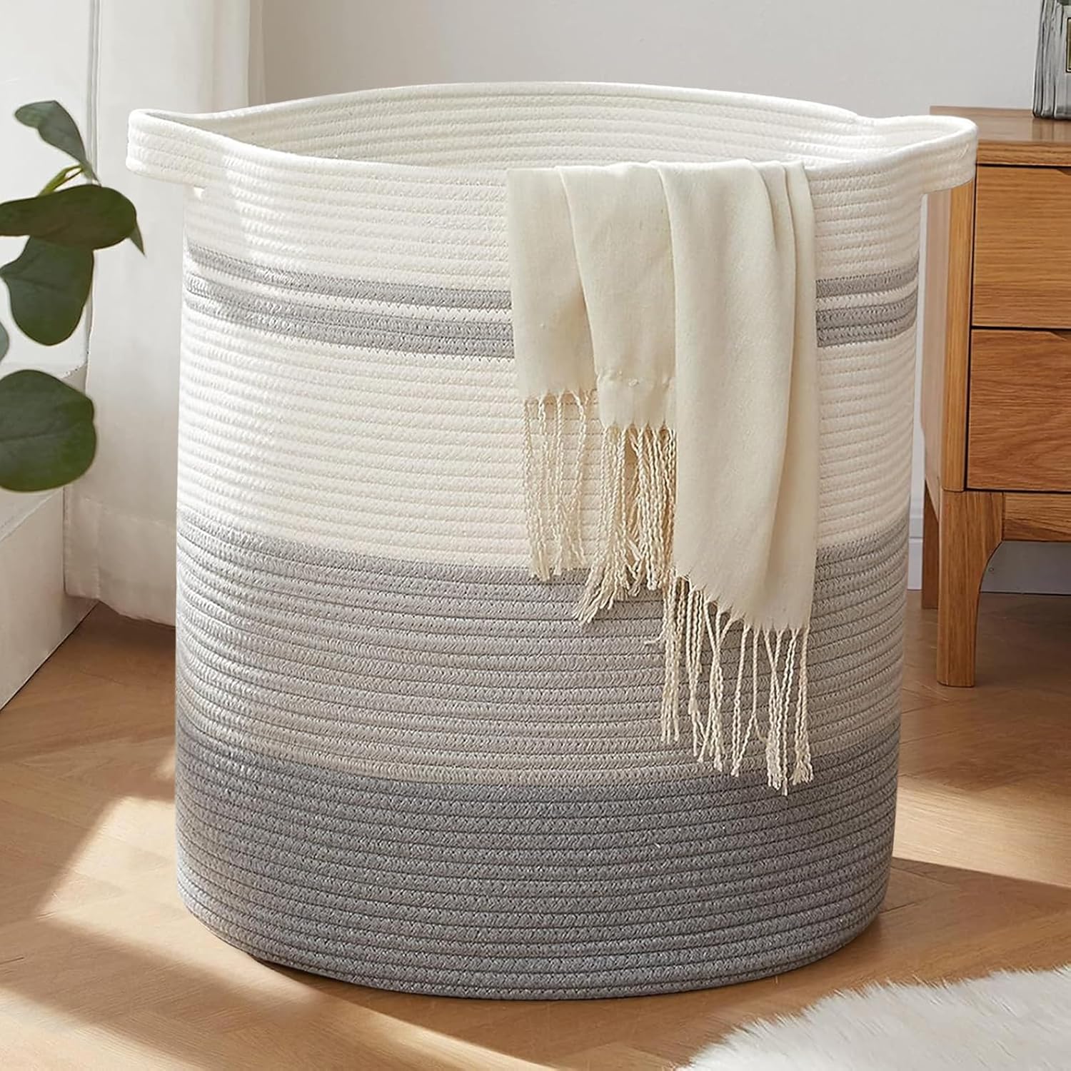 OIAHOMY 80L Laundry Baskets Hamper with Handles