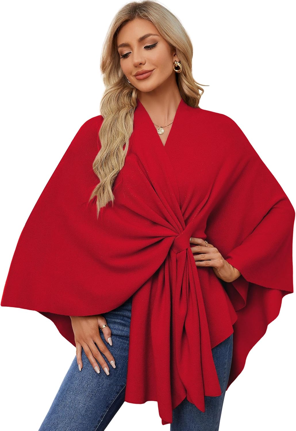 PULI Women's Elegant Shawl Wraps Sweater