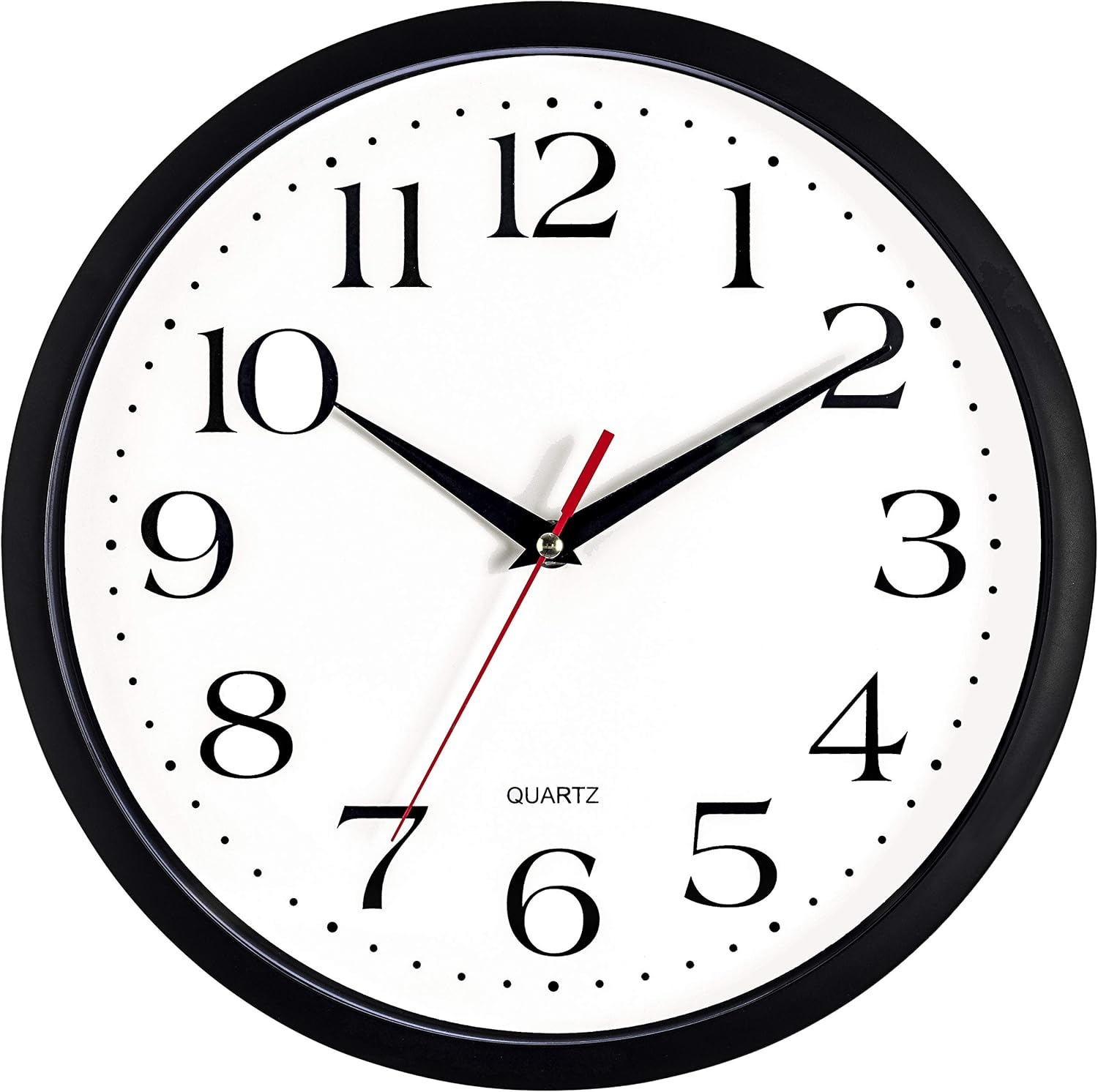 Bernhard Products Black Wall Clock Silent Non Ticking