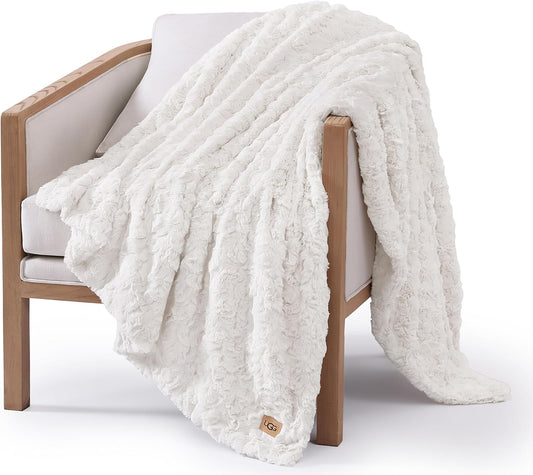 UGG Adalee Faux Fur Throw Blanket Luxury Lightweight